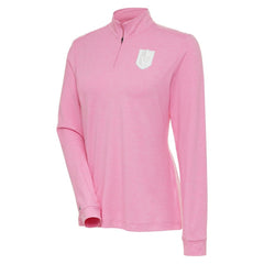 Vegas Golden Knights Antigua Women's White Logo Mentor Quarter-Zip Jacket - Pink | US 201249337