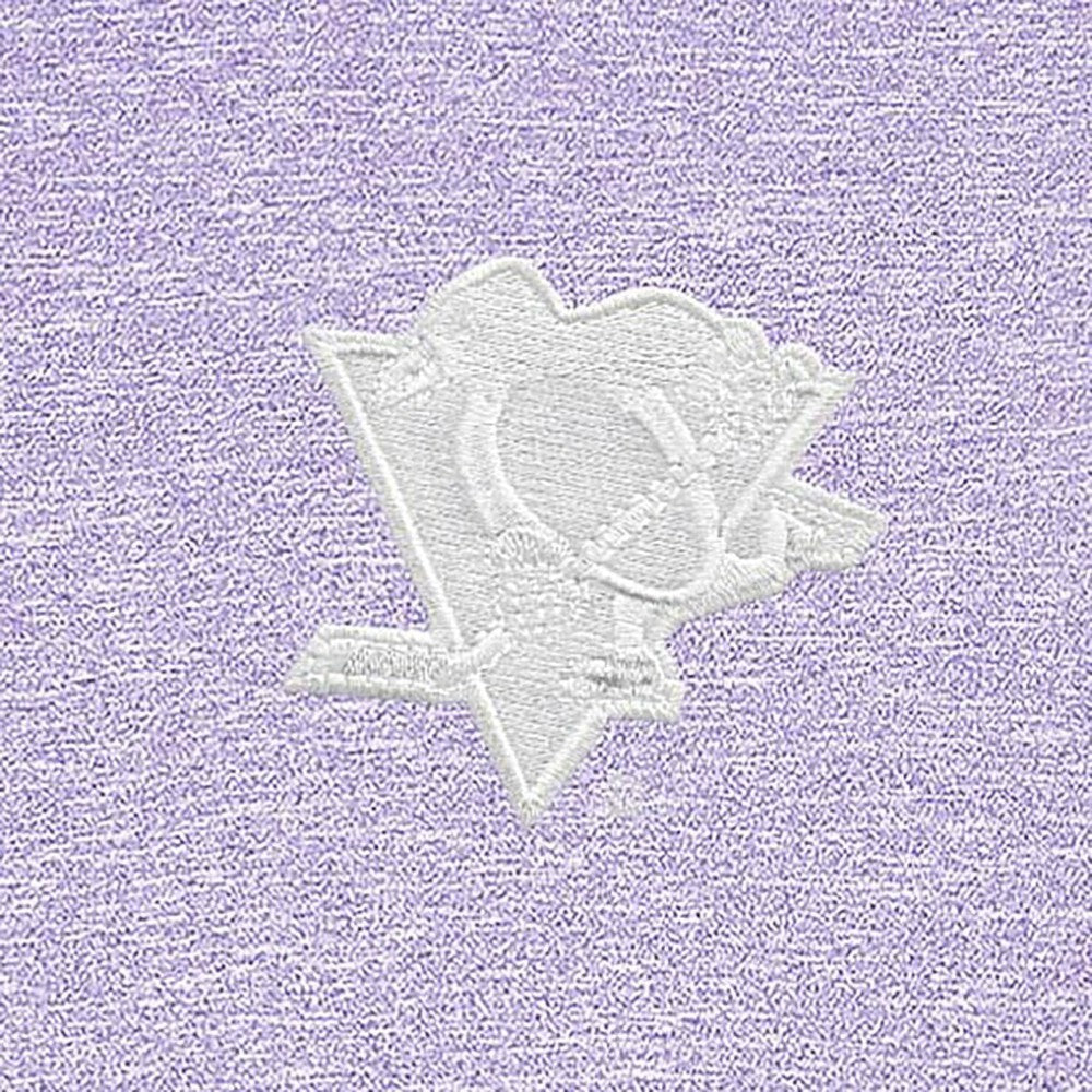 Pittsburgh Penguins Antigua White Logo Hunk Quarter-Zip Pullover - Lavender | US 201249486