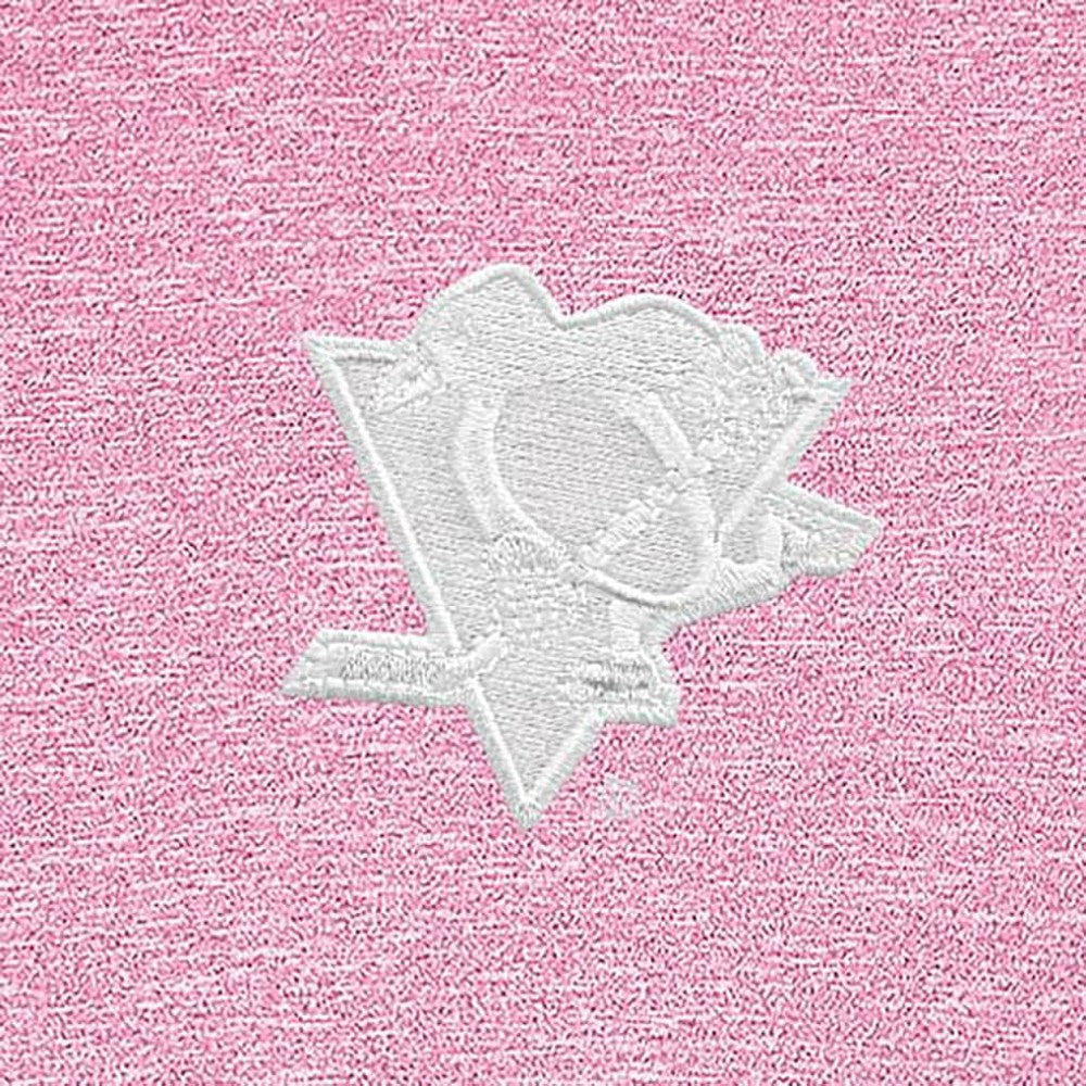 Pittsburgh Penguins Antigua White Logo Hunk Quarter-Zip Pullover - Pink | US 201249487