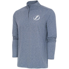 Tampa Bay Lightning Antigua White Logo Hunk Quarter-Zip Pullover - Heather Navy | US 201249488