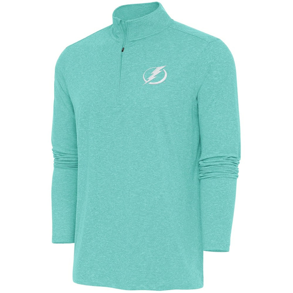 Tampa Bay Lightning Antigua White Logo Hunk Quarter-Zip Pullover - Mint | US 201249497