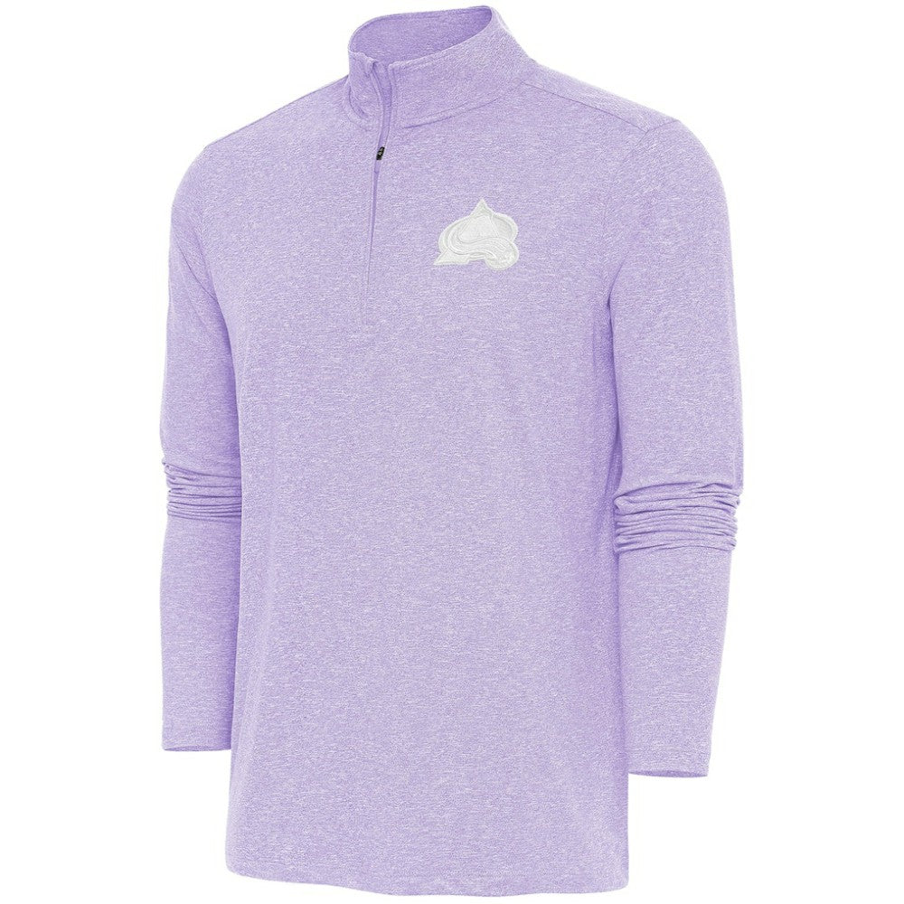 Colorado Avalanche Antigua White Logo Hunk Quarter-Zip Pullover - Lavender | US 201249510