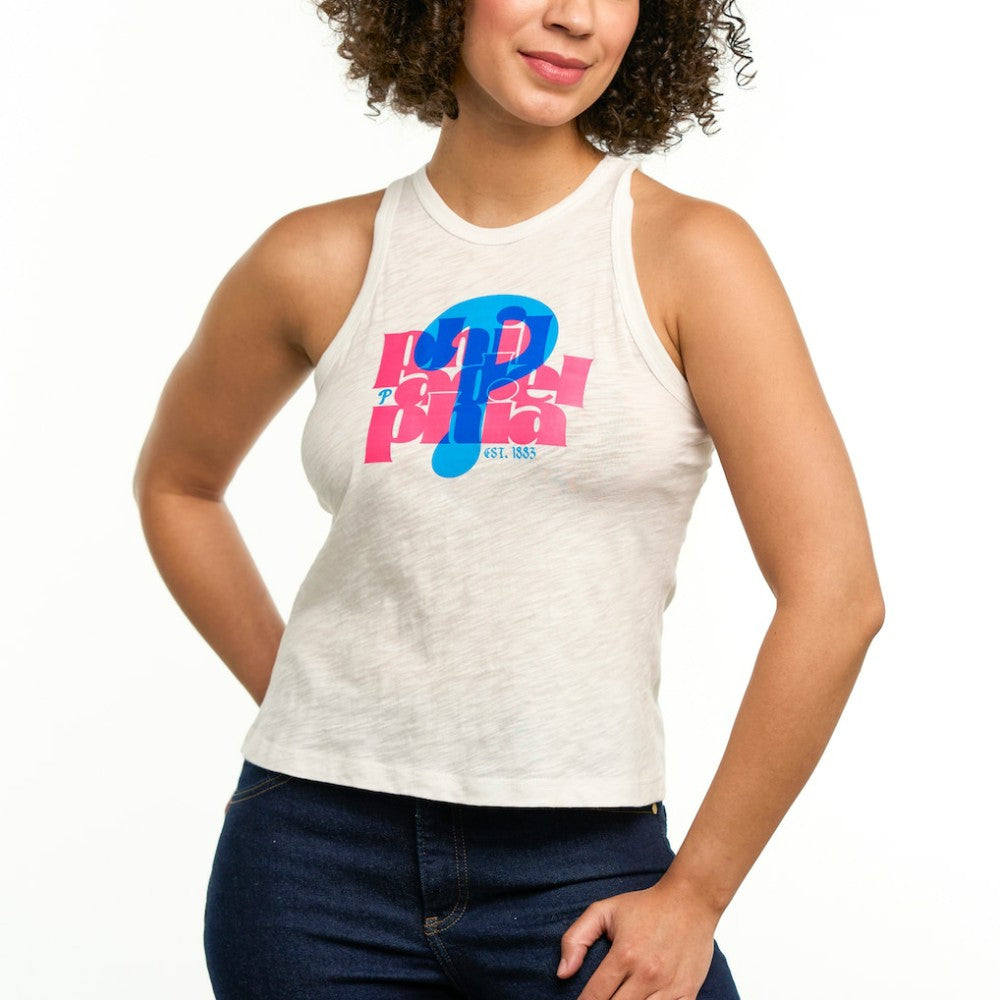 Philadelphia Phillies Lusso Women's Lourdes Tank Top - White Tanks