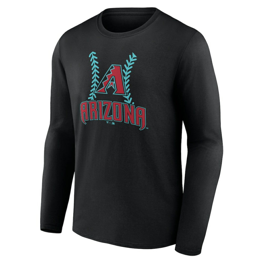 Arizona Diamondbacks Personalized Name & Number Fastball Long Sleeve T-Shirt - Black T-shirts