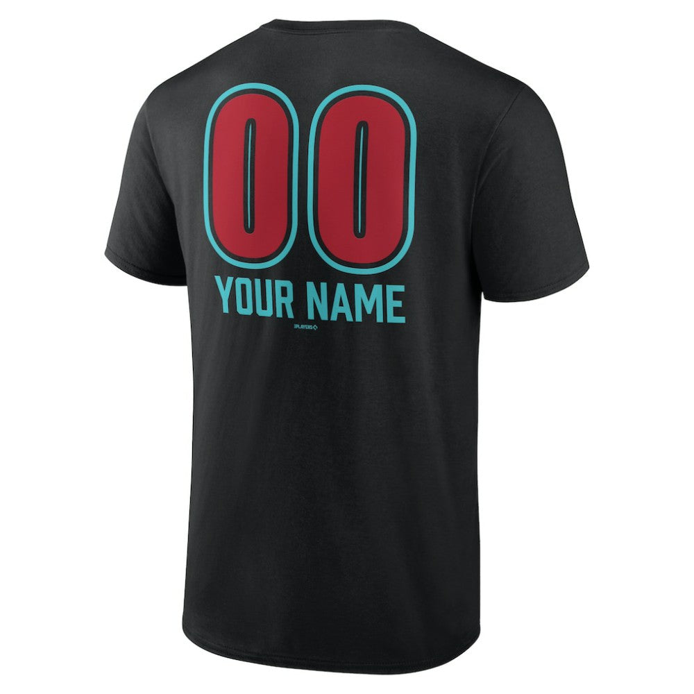 Arizona Diamondbacks Personalized Name & Number Fastball T-Shirt - Black T-shirts