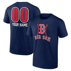 Boston Red Sox Personalized Name & Number Fastball T-Shirt - Navy T-shirts