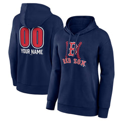Boston Red Sox Women's Personalized Name & Number Fastball Pullover Hoodie - Navy Hoodies