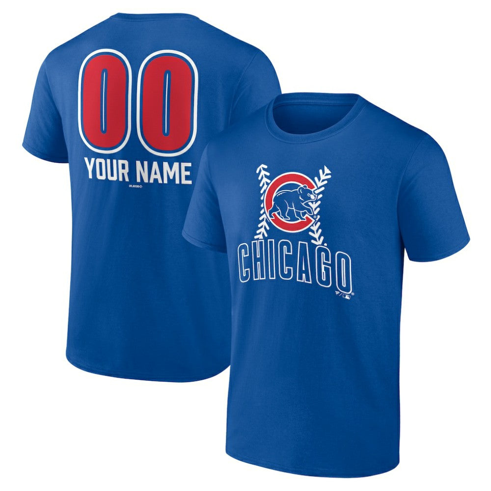 Chicago Cubs Personalized Name & Number Fastball T-Shirt - Royal T-shirts