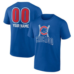 Chicago Cubs Personalized Name & Number Fastball T-Shirt - Royal T-shirts