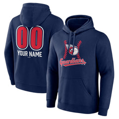 Cleveland Guardians Personalized Name & Number Fastball Pullover Hoodie - Navy Hoodies