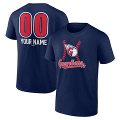 Cleveland Guardians Personalized Name & Number Fastball T-Shirt - Navy T-shirts