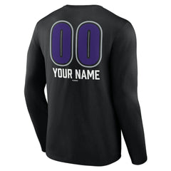Colorado Rockies Personalized Name & Number Fastball Long Sleeve T-Shirt - Black T-shirts