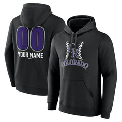 Colorado Rockies Personalized Name & Number Fastball Pullover Hoodie - Black Hoodies