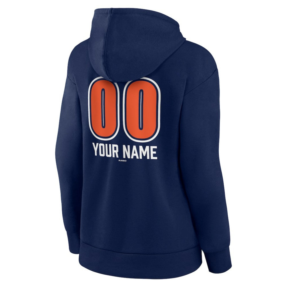 Detroit Tigers Women's Personalized Name & Number Fastball Pullover Hoodie - Navy Hoodies