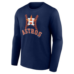 Houston Astros Personalized Name & Number Fastball Long Sleeve T-Shirt - Navy T-shirts
