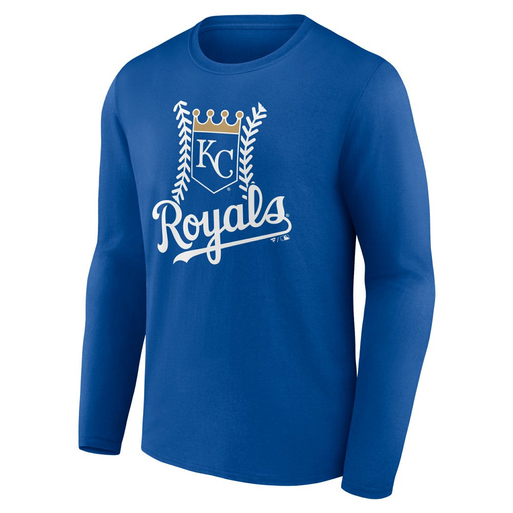 Kansas City Royals Personalized Name & Number Fastball Long Sleeve T-Shirt - Royal T-shirts