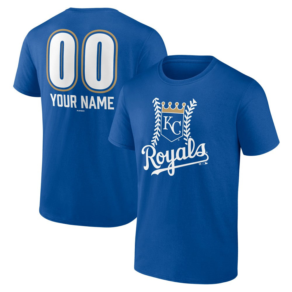Kansas City Royals Personalized Name & Number Fastball T-Shirt - Royal T-shirts