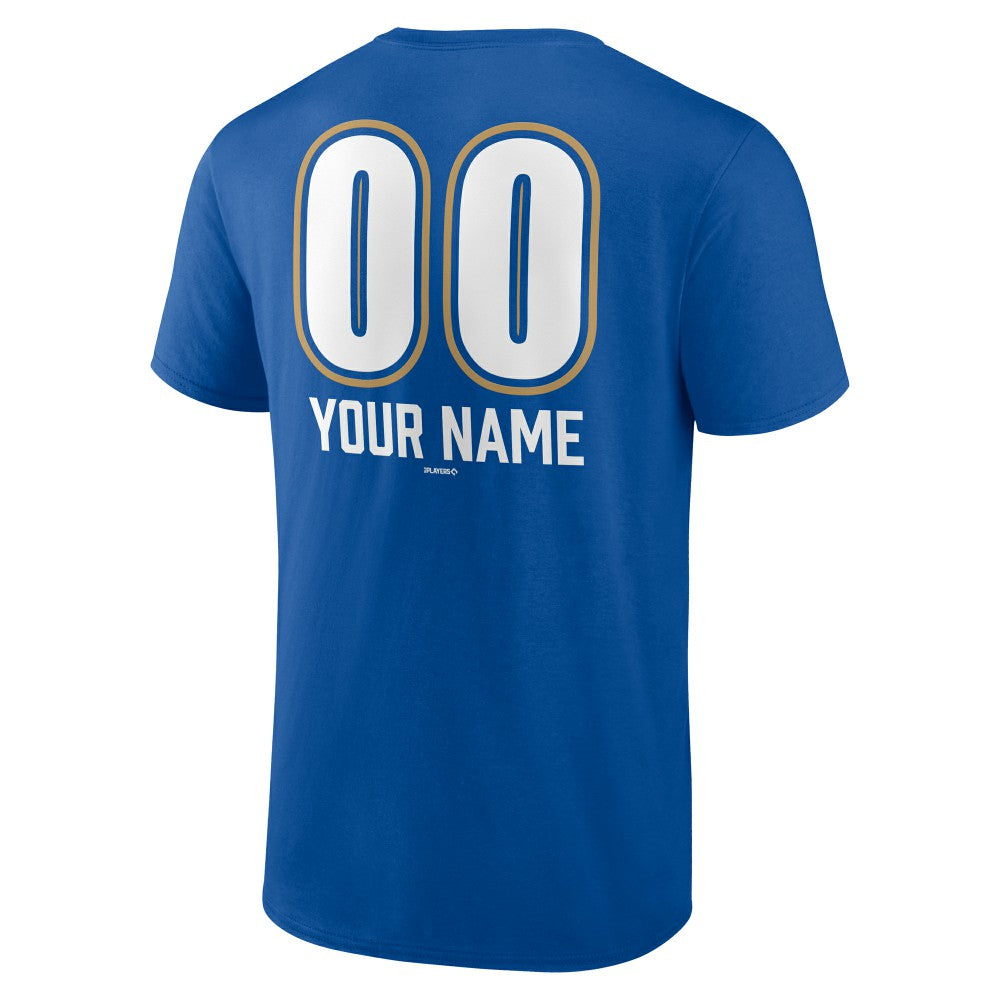 Kansas City Royals Personalized Name & Number Fastball T-Shirt - Royal T-shirts