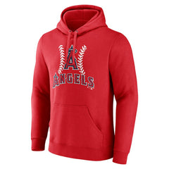 Los Angeles Angels Personalized Name & Number Fastball Pullover Hoodie - Red Hoodies