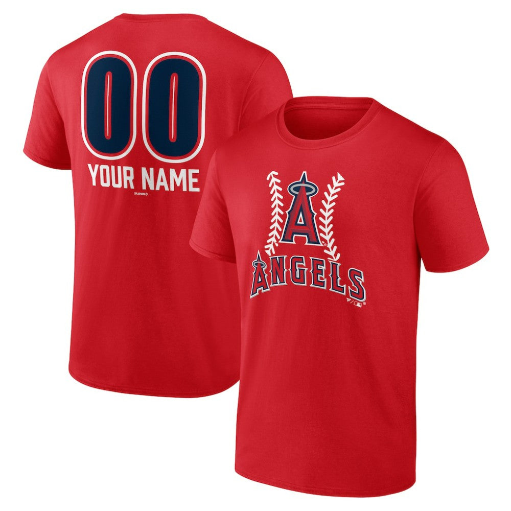 Los Angeles Angels Personalized Name & Number Fastball T-Shirt - Red T-shirts