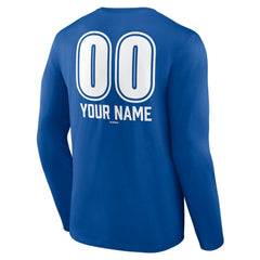 Los Angeles Dodgers Personalized Name & Number Fastball Long Sleeve T-Shirt - Royal T-shirts