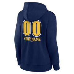 Milwaukee Brewers Women's Personalized Name & Number Fastball Pullover Hoodie - Navy Hoodies