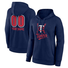 Minnesota Twins Women's Personalized Name & Number Fastball Pullover Hoodie - Navy Hoodies