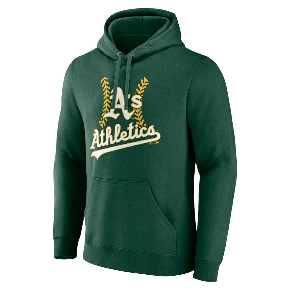 Athletics Personalized Name & Number Fastball Pullover Hoodie - Green Hoodies