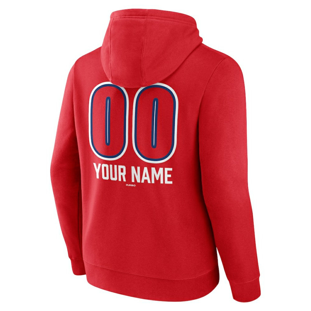 Philadelphia Phillies Personalized Name & Number Fastball Pullover Hoodie - Red Hoodies