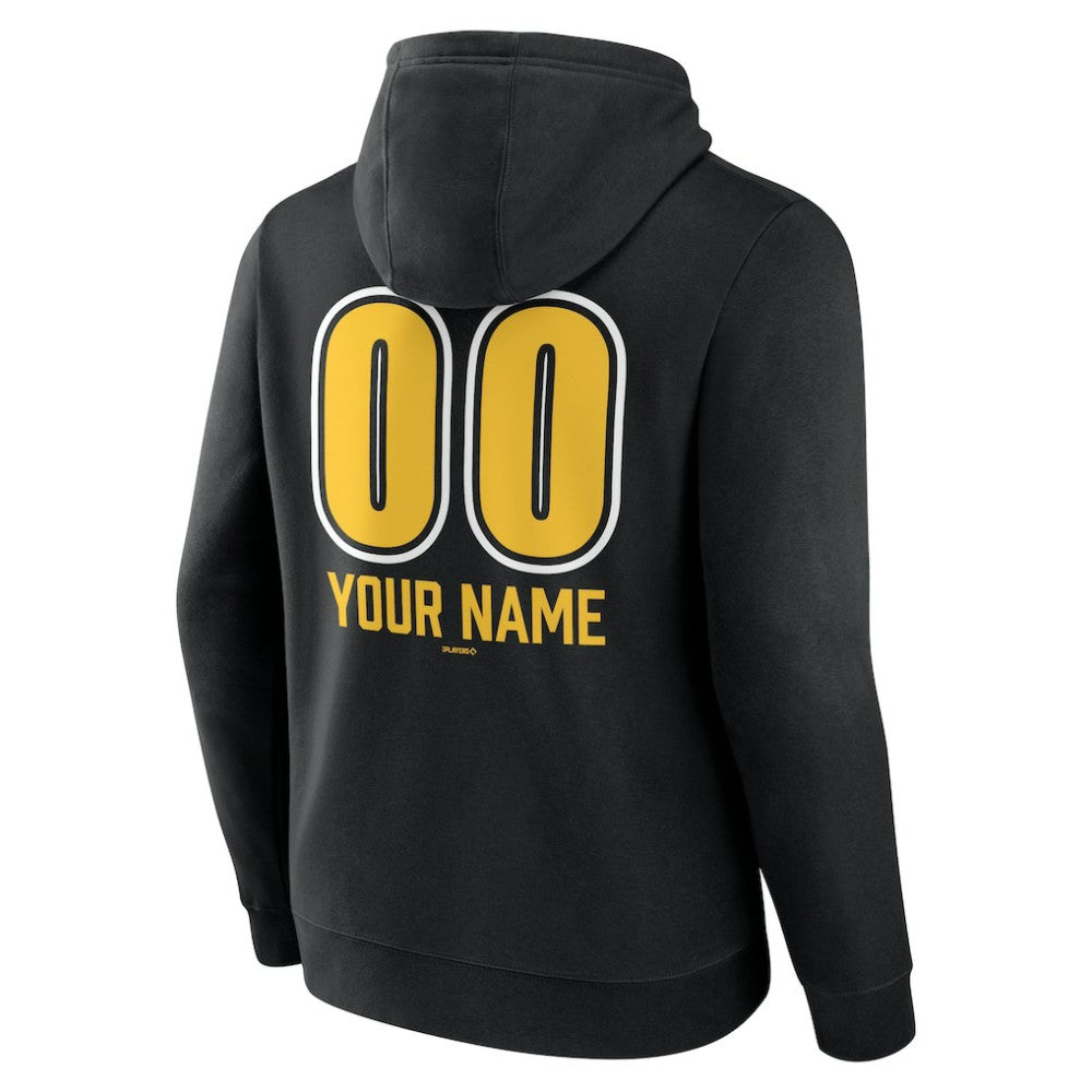 Pittsburgh Pirates Personalized Name & Number Fastball Pullover Hoodie - Black Hoodies
