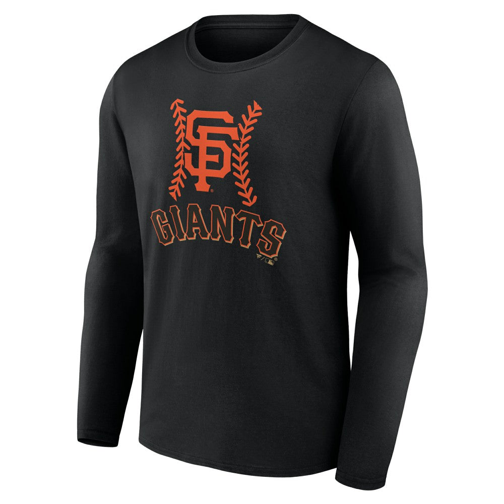 San Francisco Giants Personalized Name & Number Fastball Long Sleeve T-Shirt - Black T-shirts