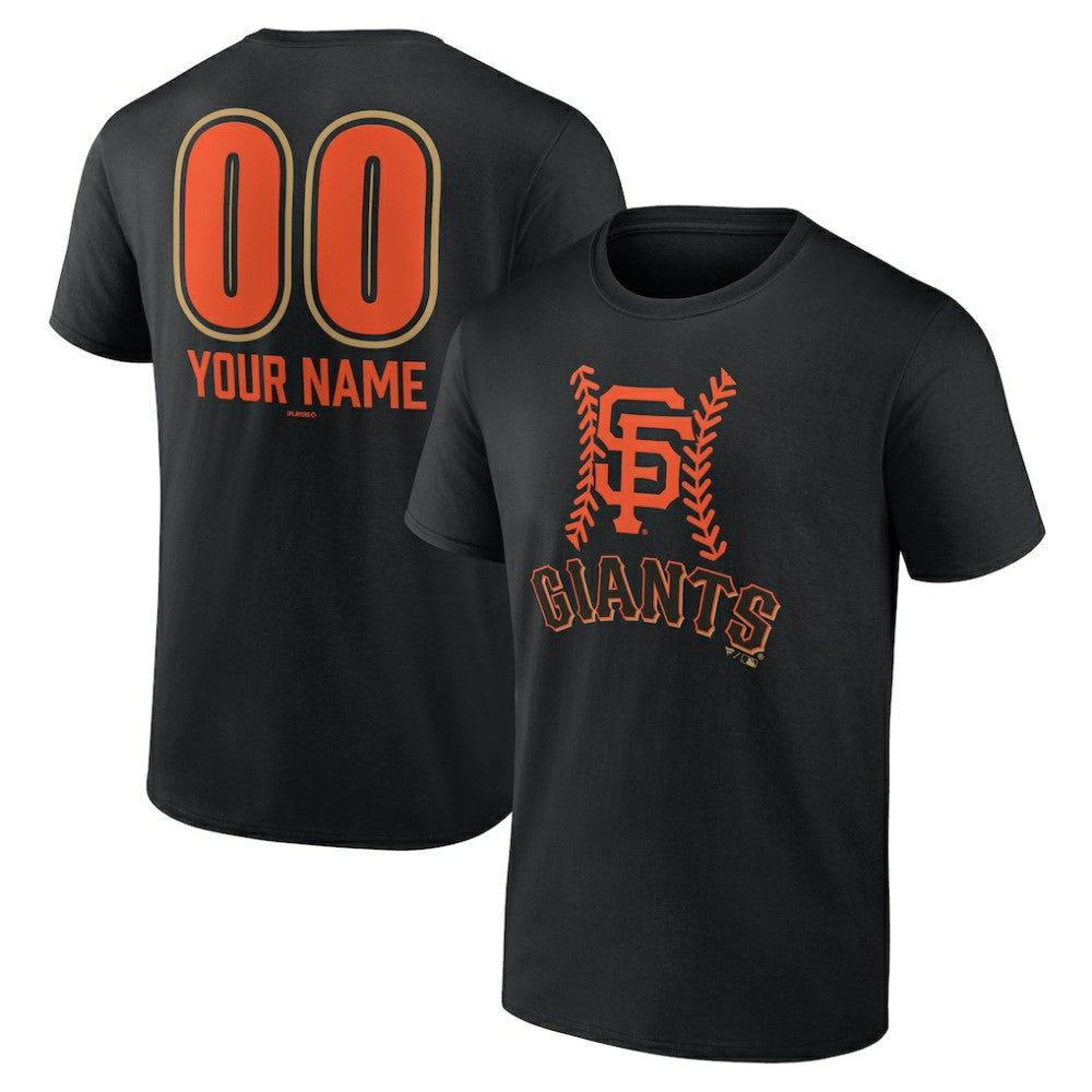 San Francisco Giants Personalized Name & Number Fastball T-Shirt - Black T-shirts