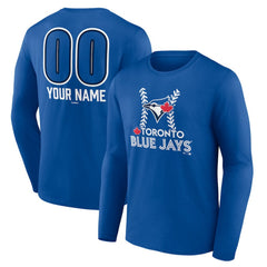 Toronto Blue Jays Personalized Name & Number Fastball Long Sleeve T-Shirt - Royal T-shirts