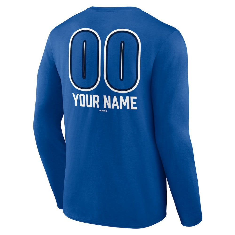 Toronto Blue Jays Personalized Name & Number Fastball Long Sleeve T-Shirt - Royal T-shirts