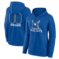 Toronto Blue Jays Women's Personalized Name & Number Fastball Pullover Hoodie - Royal Hoodies