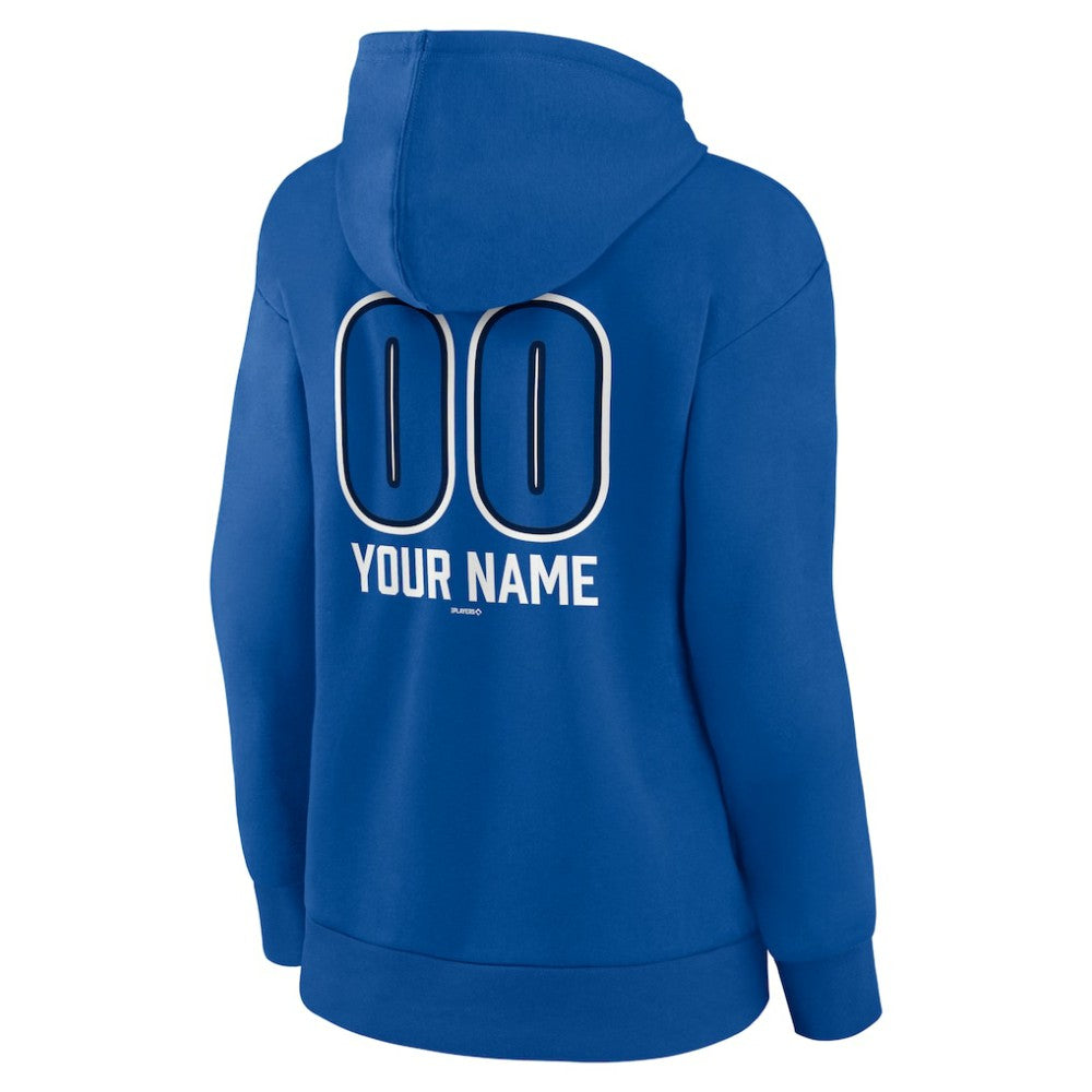 Toronto Blue Jays Women's Personalized Name & Number Fastball Pullover Hoodie - Royal Hoodies
