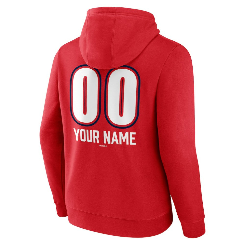 Washington Nationals Personalized Name & Number Fastball Pullover Hoodie - Red Hoodies