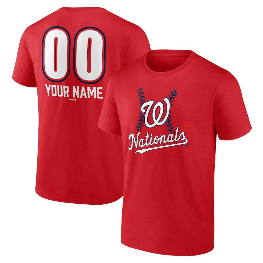 Washington Nationals Personalized Name & Number Fastball T-Shirt - Red T-shirts
