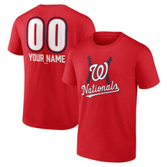 Washington Nationals Personalized Name & Number Fastball T-Shirt - Red T-shirts
