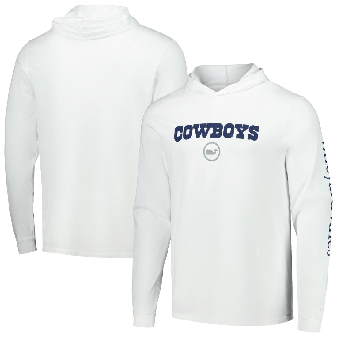 Dallas Cowboys Vineyard Vines Whale Dot Hoodie Long Sleeve T-Shirt - White Hoodies