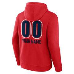 Atlanta Braves Personalized Name & Number Fastball Pullover Hoodie - Red Hoodies