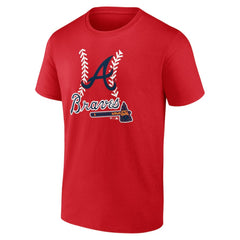 Atlanta Braves Personalized Name & Number Fastball T-Shirt - Red T-shirts