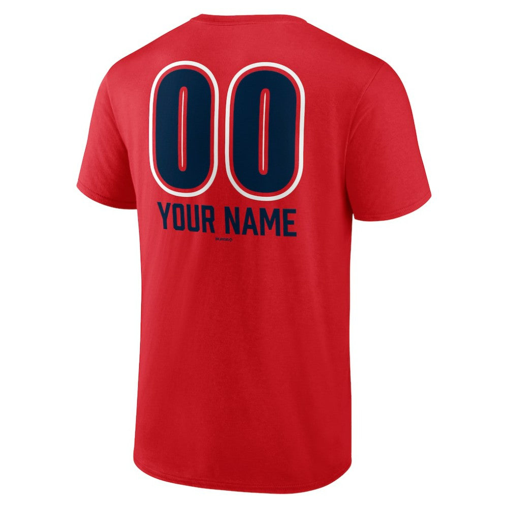 Atlanta Braves Personalized Name & Number Fastball T-Shirt - Red T-shirts