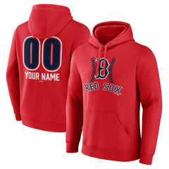 Boston Red Sox Personalized Name & Number Fastball Pullover Hoodie - Red Hoodies