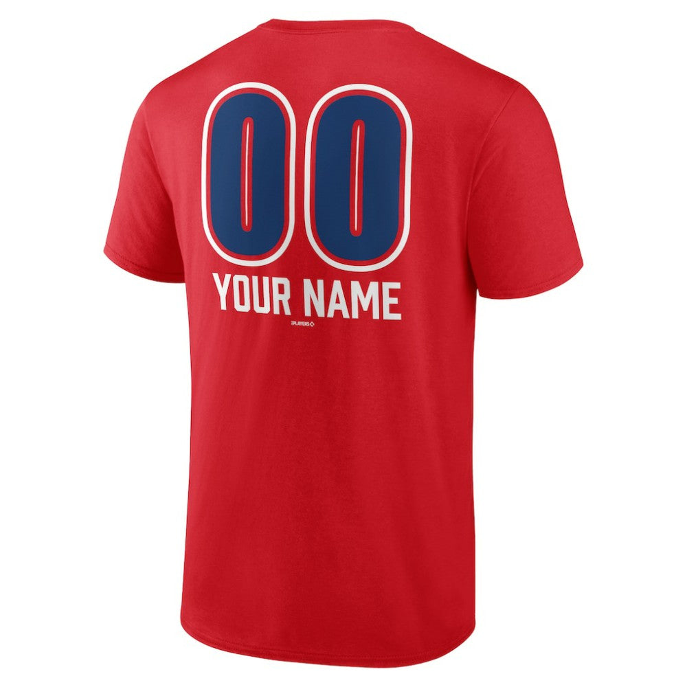 Chicago Cubs Personalized Name & Number Fastball T-Shirt - Red T-shirts