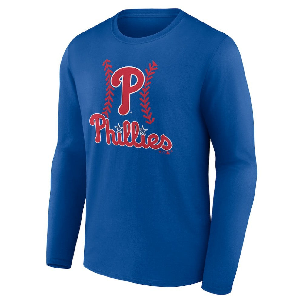 Philadelphia Phillies Personalized Name & Number Fastball Long Sleeve T-Shirt - Royal T-shirts