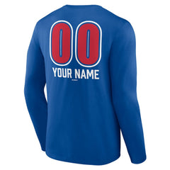 Philadelphia Phillies Personalized Name & Number Fastball Long Sleeve T-Shirt - Royal T-shirts