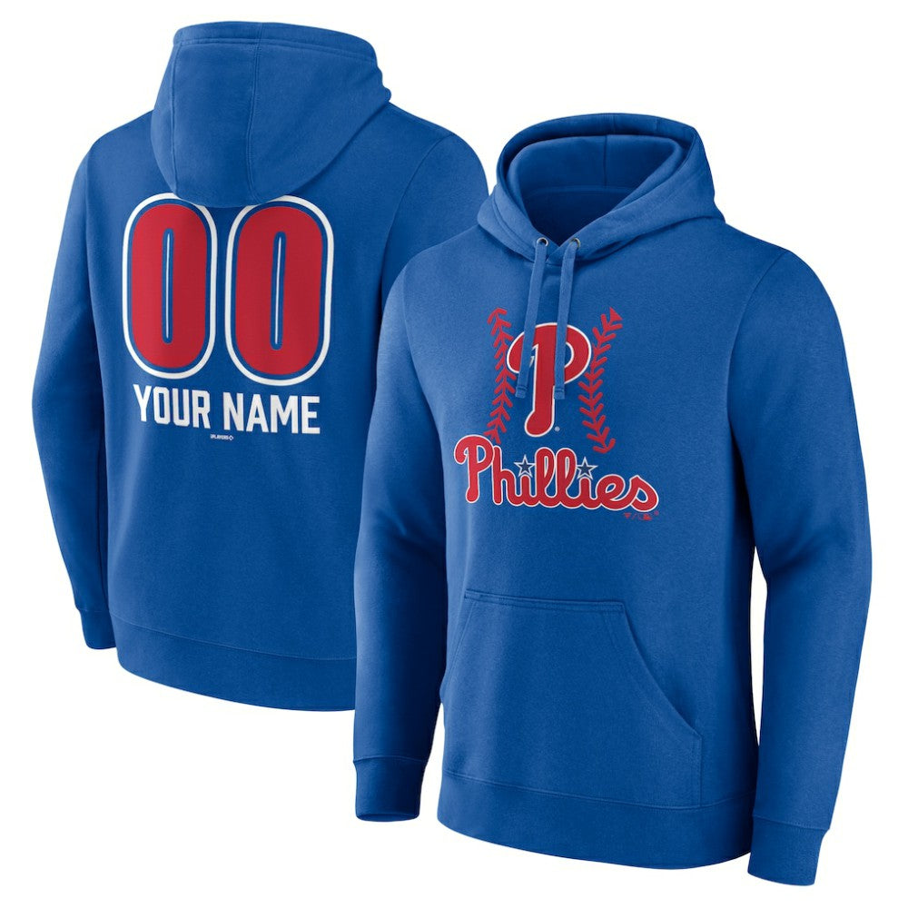 Philadelphia Phillies Personalized Name & Number Fastball Pullover Hoodie - Royal Hoodies