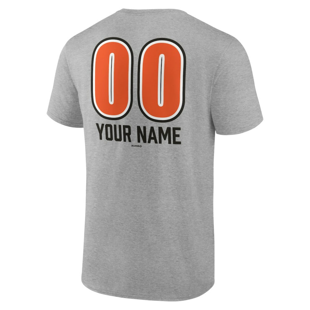 Baltimore Orioles Personalized Name & Number Fastball T-Shirt - Heather Gray T-shirts