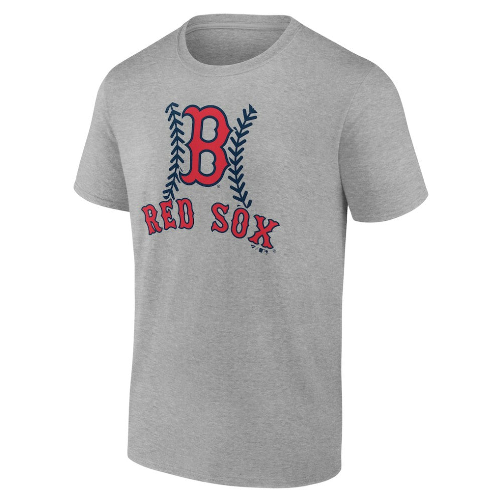Boston Red Sox Personalized Name & Number Fastball T-Shirt - Heather Gray T-shirts
